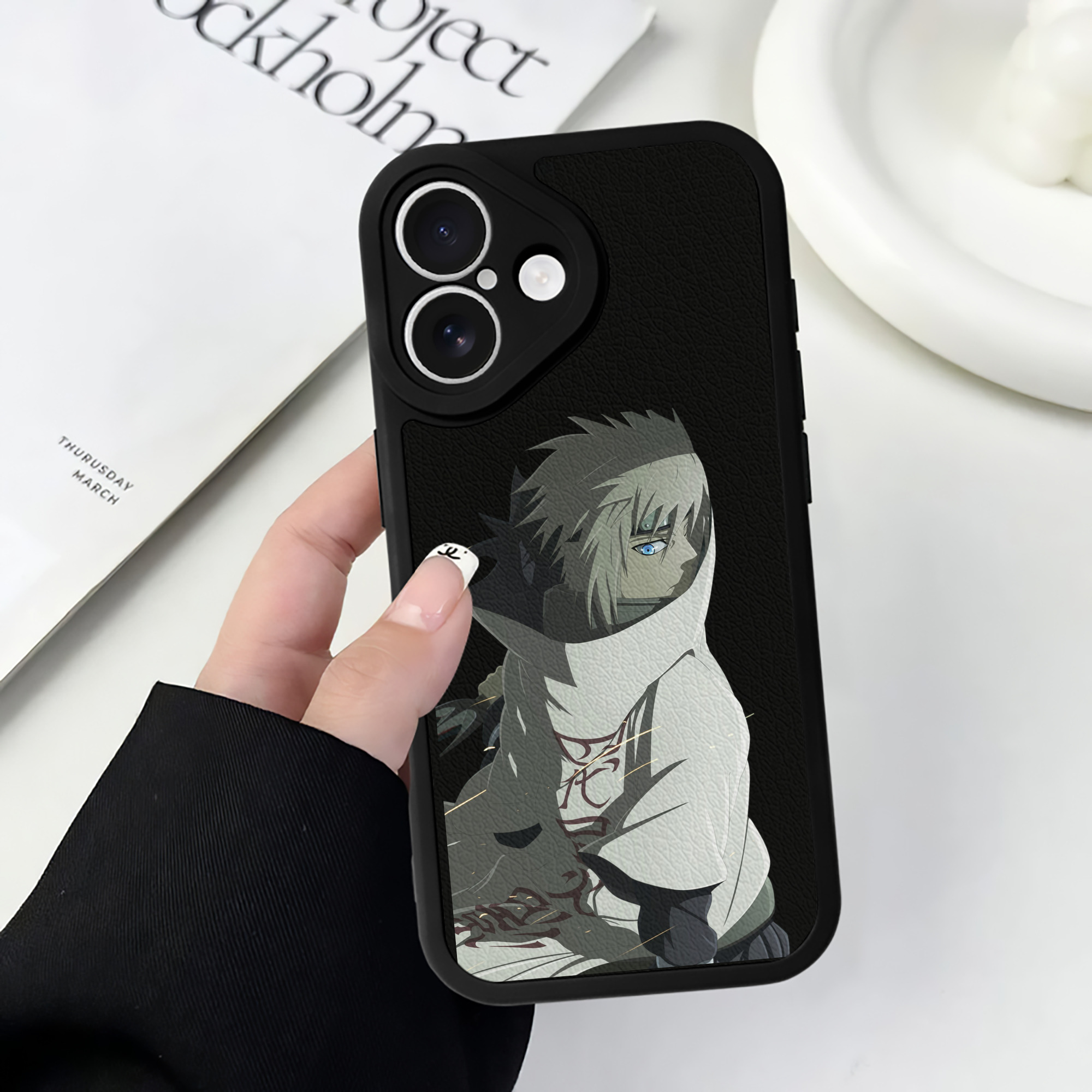 （画像用） NARUTO -ナルト- 波風 ミナト Namikaze Minato 【iPhone 16シリーズ対応】シリコンスマホケース（レザー調） 材質：シリコン
